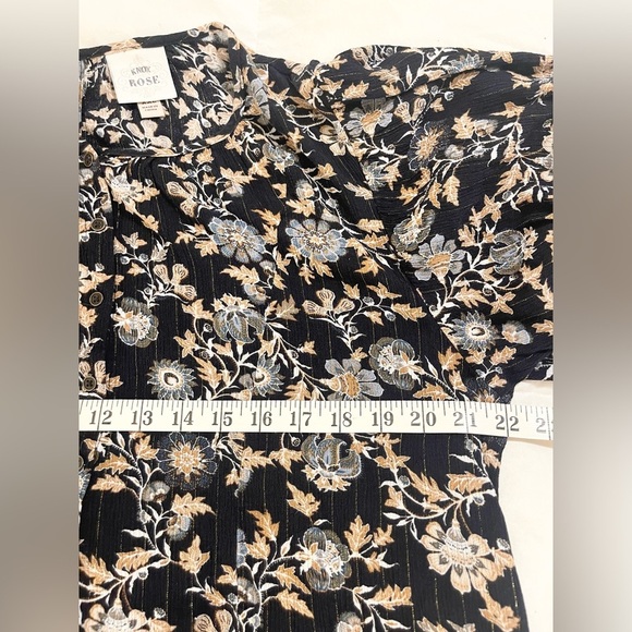 Knox Rose Women’s Black and Cream Floral Blouse | Size XXL - Picture 8 of 9